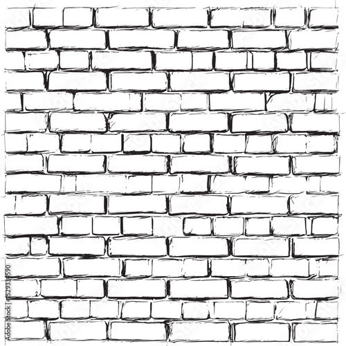 brick wall background pencil art line art