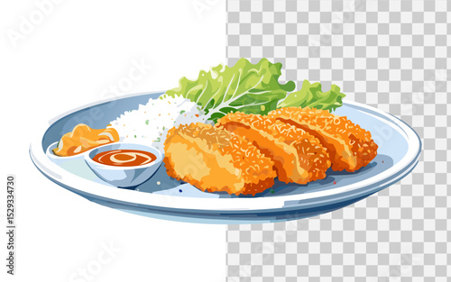 simple flat vector a croquette