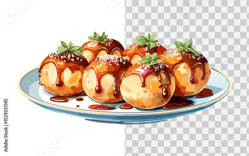 simple flat vector a delicious japanese food takoyaki
