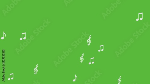 Music note melody of song voice singer sound artist note music symphonic melodic on green screen video overlay.