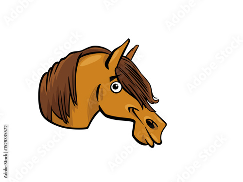 Cartoon Horse Head Expressive Face Friendly Animal Portrait
