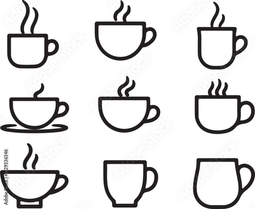 "Collection of Coffee Cups and Mugs"