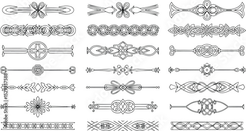 Elegant decorative dividers collection black and white design elements for graphic design and decorations