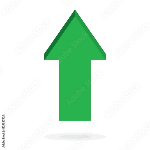 Growing business green 3d arrow going up. Profit arow Vector illustration. Business concept, growing chart. Concept of sales symbol icon with arrow moving up. Economic green Arrow With Growing Trend.