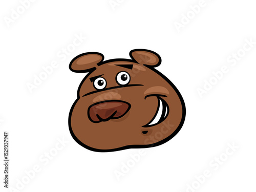 Animated Brown Bear Winking At The Camera With Smirking Expression