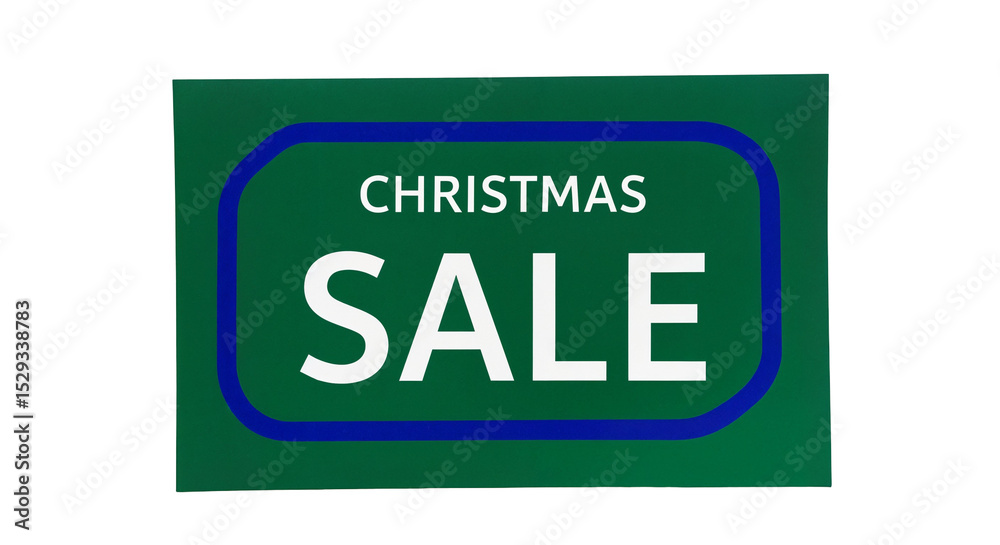 Christmas sale sign green blue white isolated on transparent background Christmas sale sign green blue white isolated on transparent background