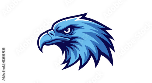 Detailed Profile of a Blue Eagle's Head