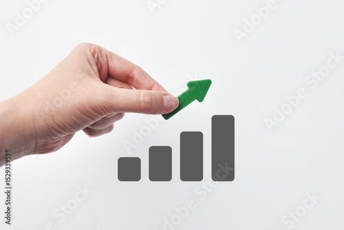 A growth chart indicating business development and positive growth dynamics