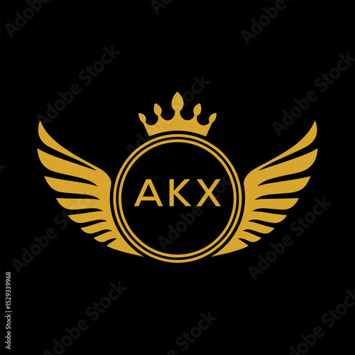 Initial AKX Letter Linked Logo for business and company identity. Modern AKX Letter Logo Vector Template with modern trendy golden logo.
