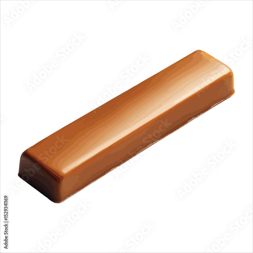 Delicious caramel candy bar isolated on white background