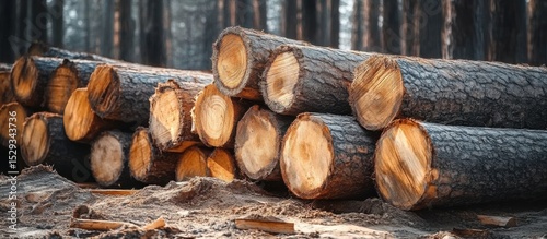 pile of logs at logging site