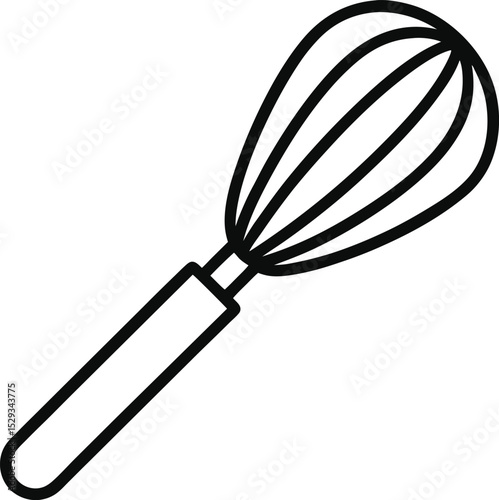 Whisk Outline Icon: Baking Tool

