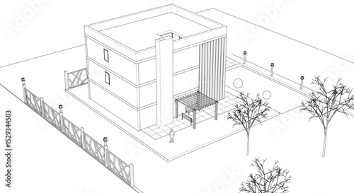 residential building concept 3d illustration