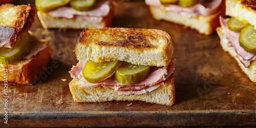 Mini Cuban Sandwiches with Pickles and Mustard