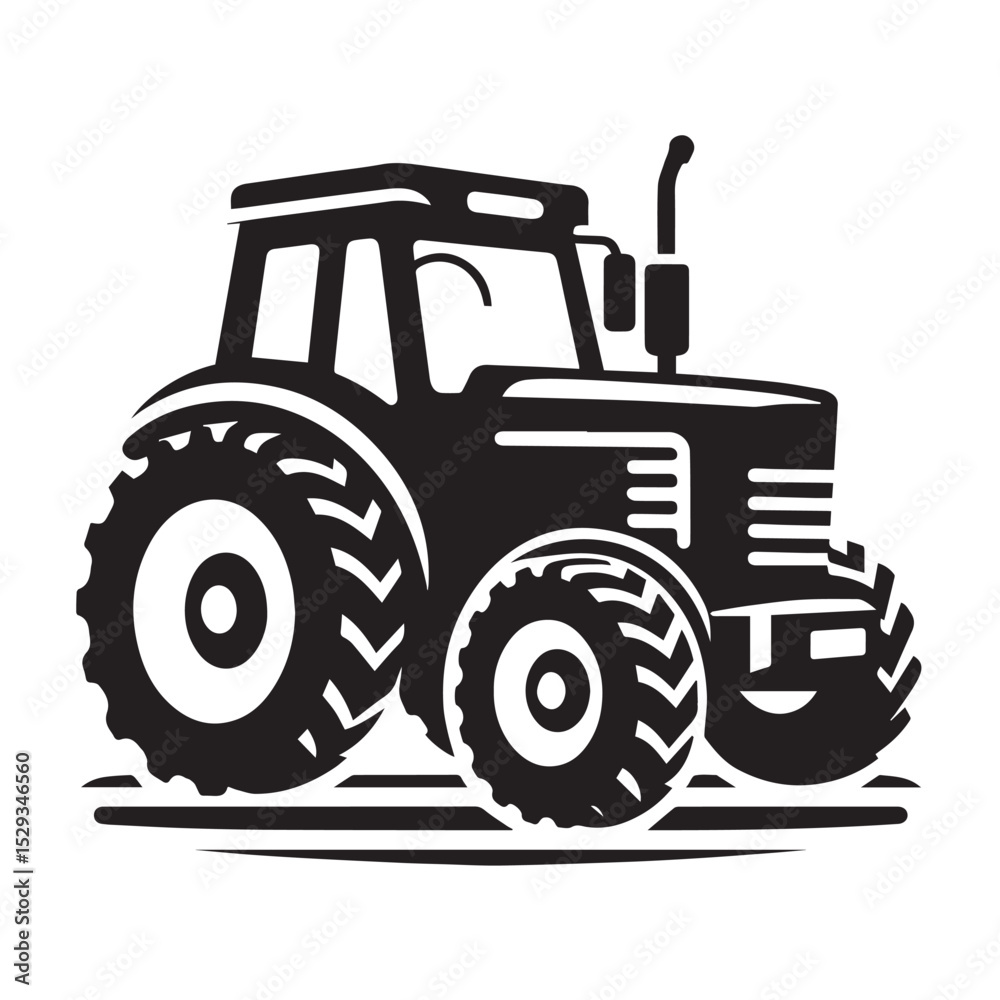 Obraz premium High-Quality black and white Tractor icon Vector Illustrations for Farm and Agriculture Design