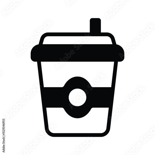 A filled style icon showing takeaway coffee mug