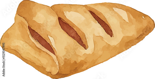 A delicate lattice pastry with a golden finish, hand-drawn in warm tones. Perfect for tea-time treats, bakery designs, or elegant dessert illustrations with a refined, artisanal appeal