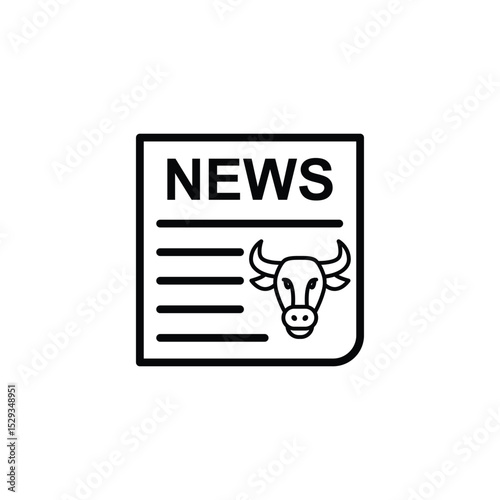 A news bulletin featuring a bull, symbolizing a positive financial market.