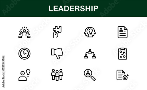 Discover a versatile leadership icon pack offering modern line illustrations tailored for management, strategy, and executive communication needs.
