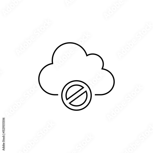 Unavailable Cloud Technology Line Icon