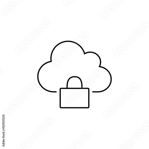 Lock Cloud Technology Line Icon
