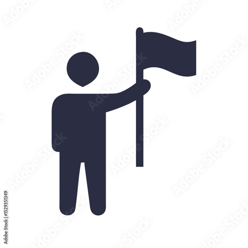 Silhouette of person holding and waving flag