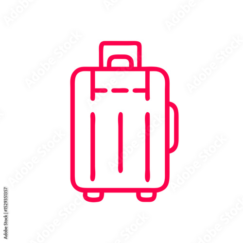 Red suitcase icon on white background