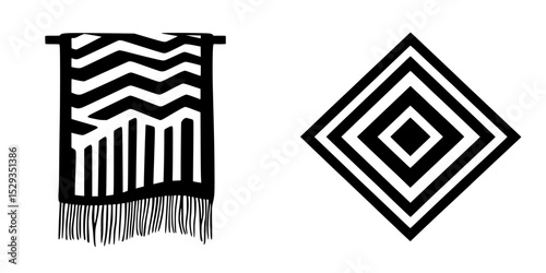 Unique icon set featuring abstract and geometric designs suitable for modern graphic applications