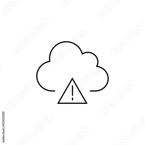 Warning Cloud Technology Line Icon