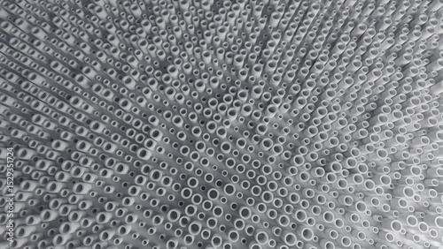 Cylinders in the top view. Abstract background wallpaper. Can be used as a texture or background for design projects, scenes, etc. 