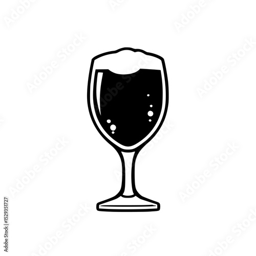 Black icon of a wine glass filled with dark liquid, showcasing elegance and sophistication