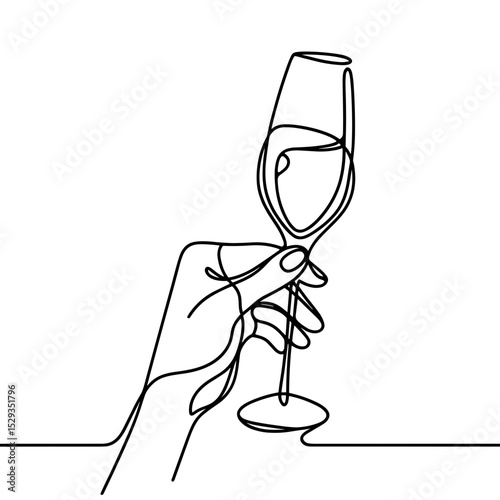 Hand holding champagne glass — Graduation celebration toast