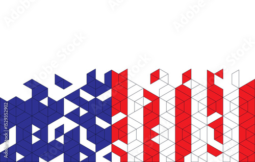 American flag. Red and Blue geometric abstract background. independence day