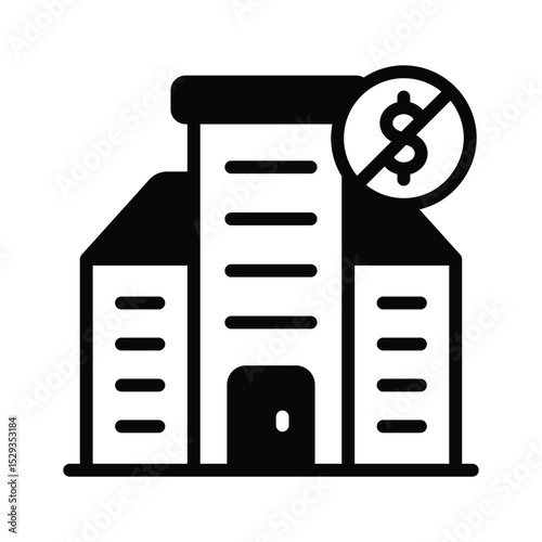 A glyph style icon showing no sale indicator