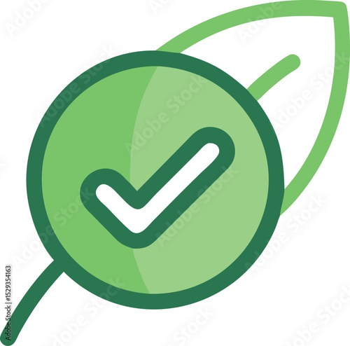 Vector isolated Icon Green leaf check mark