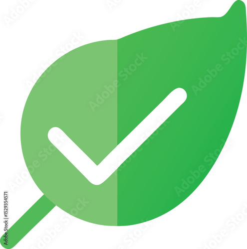 Vector isolated Icon Green leaf check mark