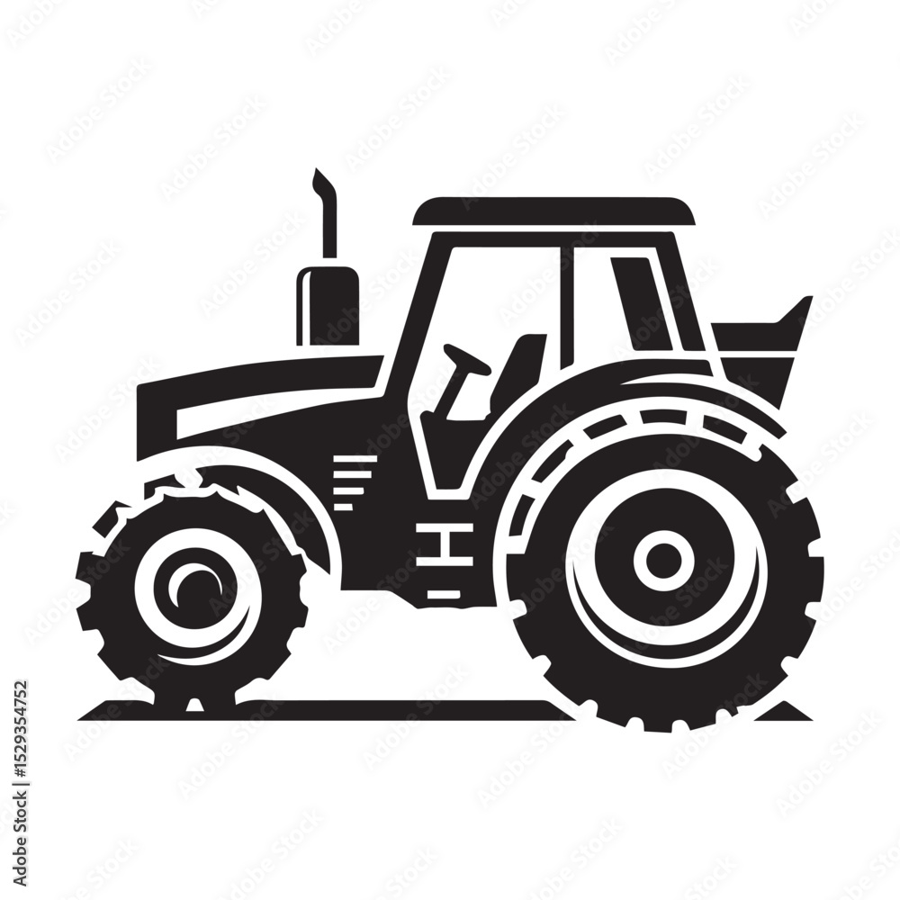 Obraz premium High-Quality black and white Tractor icon Vector Illustrations for Farm and Agriculture Design