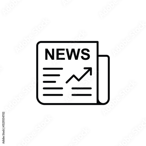 Newspaper icon with a growth chart, symbolizing news and progress.