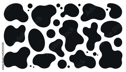 Organic shape round form set. Liquid organic blob