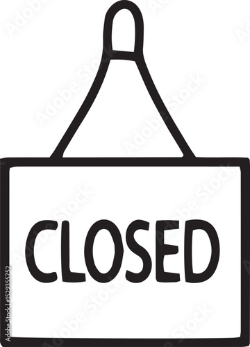 closed sign on a white background