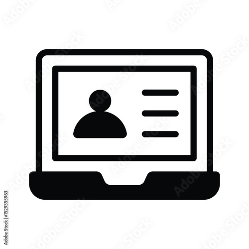 A solid style icon of interactive user portal