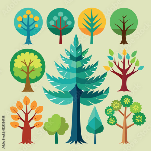 Set of different tree design
