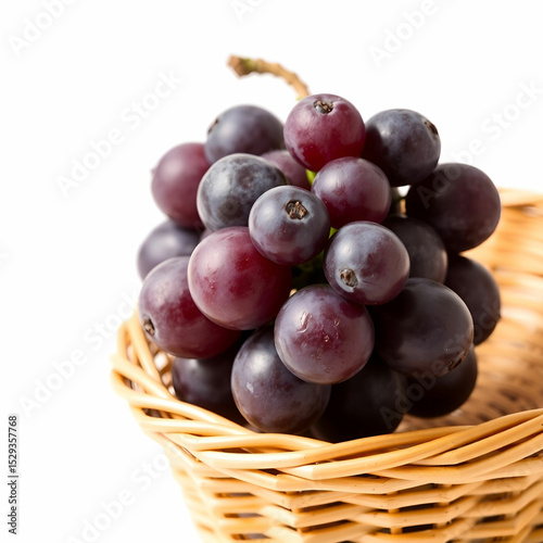 Wallpaper Mural Isolated grapes bunch. Red grapes with leaves isolated on white background with clipping path Torontodigital.ca