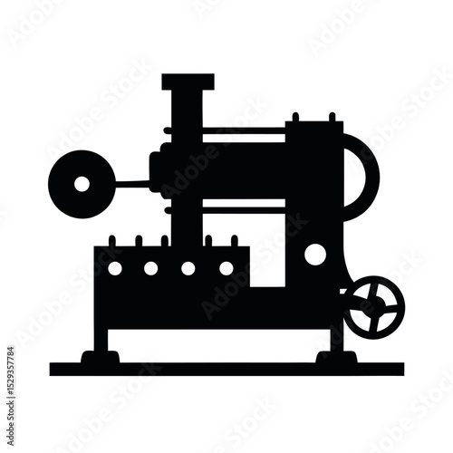 Fluting Machine Silhouette Vector