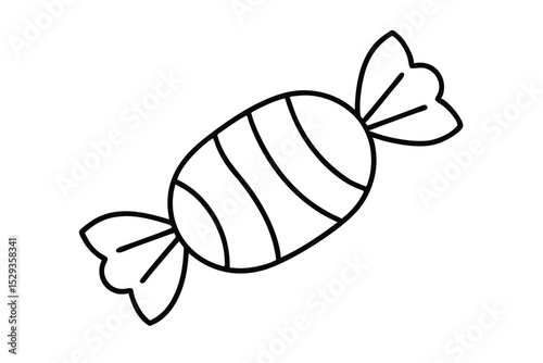 Line art style drawing of candy vector illustration. Sweets