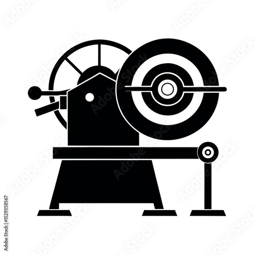 Grinding Wheel Machine Silhouette Vector