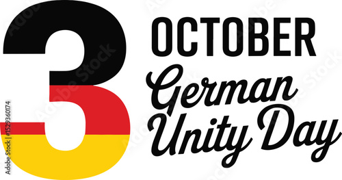 German Unity Day Vector Design – 3rd October National Holiday Celebration with German Flag Colors