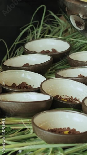  Close up shot of a culinary Preparation Presenting Deliciously Plated Dishes in a Modern Kitchen Environment. Vertical video