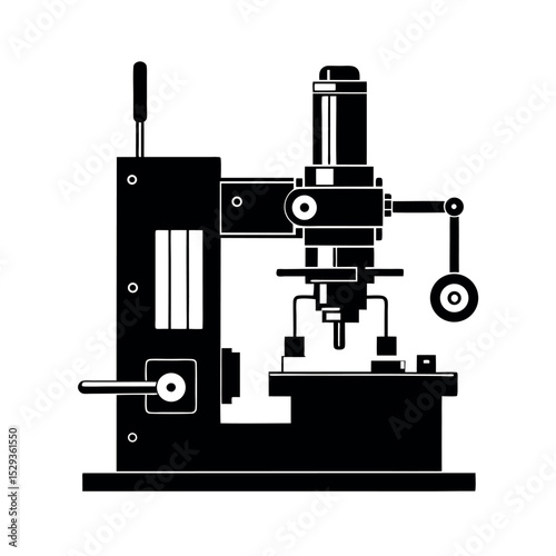 Jig Boring Machine Silhouette Vector