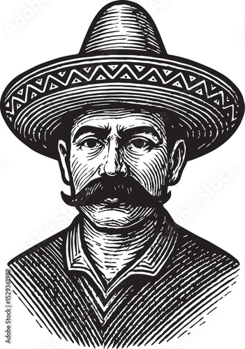 traditional Mexican man vector illustration
